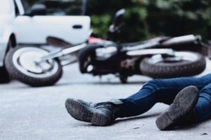 A man who got into a motorcycle accident and will need an attorney in Dallas.